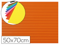 Lámina naranja de goma EVA ondulada de 50x70 cm