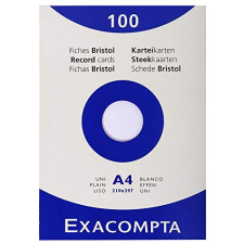 100 fichas A4 de cartulina blanca de 205 g Exacompta