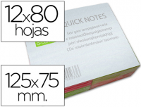12 Blocs de 80 notas adhesivas de quita y pon fluorescentes de 125x75 mm