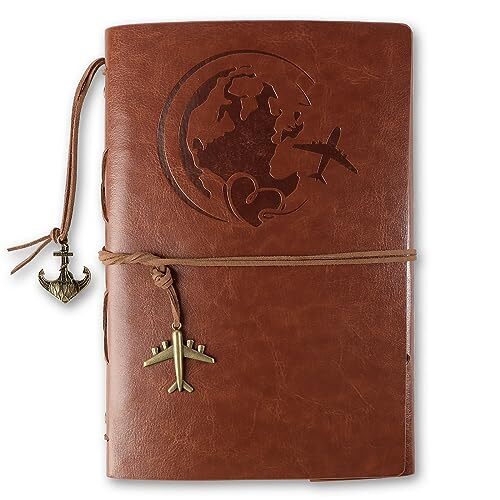 Agenda de viaje en cuero PU, formato A5, 6 anillas, recambio papel kraft 80 h. Agenda de viaje en cuero PU, formato A5, 6 anillas, recambio papel kraft 80 h.