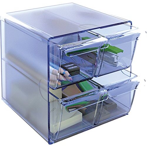 Cubo modular Archicubo cuatro cajones azul translúcido, 190×150×150 mm Cubo modular Archicubo cuatro cajones azul translúcido, 190×150×150 mm