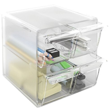 Organizador cubo con cuatro cajones transparentes