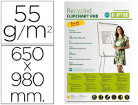 Paquete de 5 Bloques Euro 55 g/m² Bi-Office Earth 20 Hojas por Bloc Bloc de Papel Reciclado para Pizarra Rotafolios 