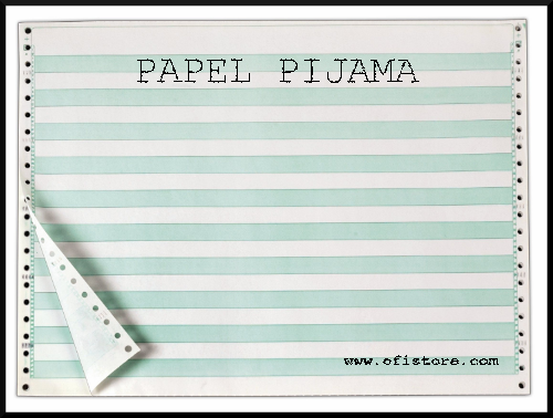 Papel pijama de color blanco y verde