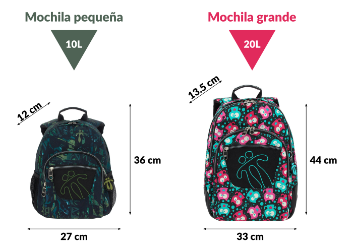 Mochilas pequeñas, ligeras compactas | Escolares o deportivas