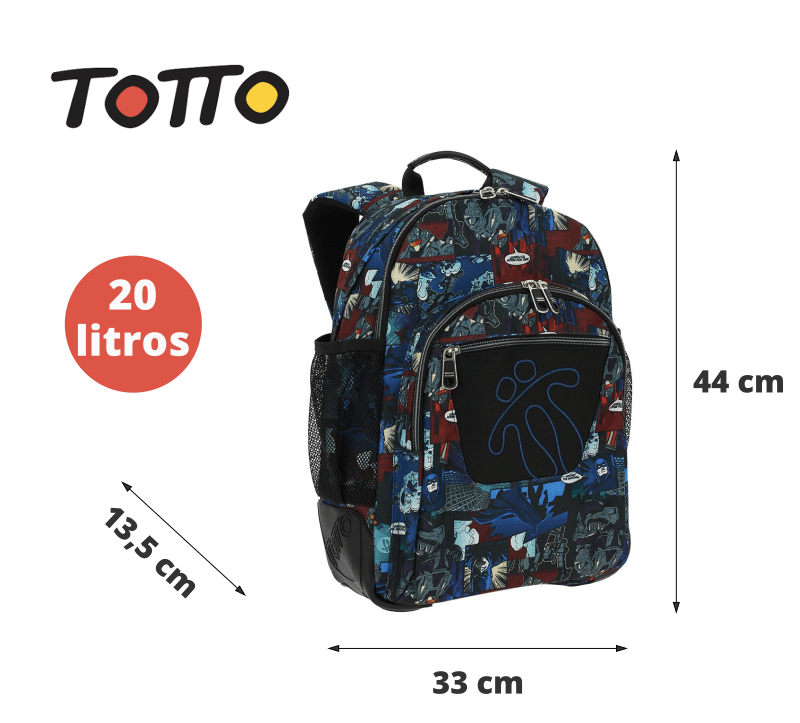 Mochila Totto Tijeras Azul - 37cm