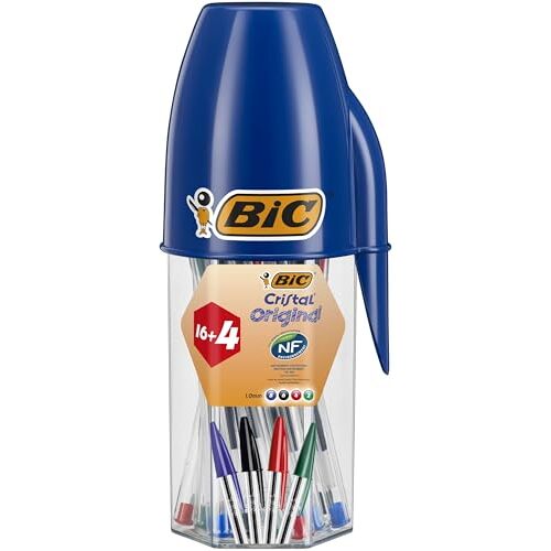 Bote Bic con 16 BIC Cristal en colores variados más 4 de regalo