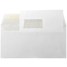 Caja 500 Sobres americanos 115x225 blancos 90g ventana izquierda