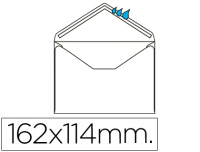 Caja 500 sobres blancos C6 114x162 engomados con solapa pico