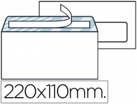 Caja 500 sobres blancos DIN DL 110x220, ventana derecha, 90g