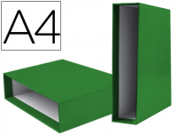 Caja para archivador Liderpapel A4 con lomo 8.2 cm verde