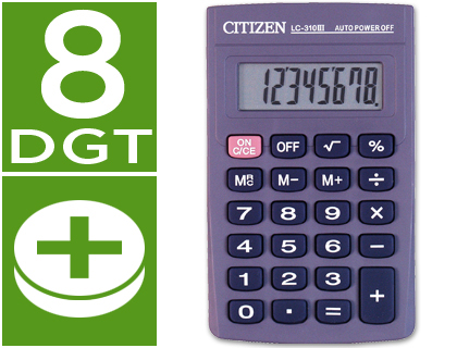 Calculadora Citizen LC-310N de bolsillo con pila normal AA