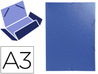Carpeta con 3 solapas y gomas A3 azul
