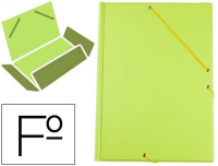 Carpeta de gomas Folio de cartón forrada con PVC verde pistacho