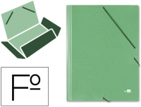 Carpeta de gomas tipo prespán Liderpapel folio con triple solapa verde