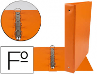 Carpeta PVC Folio con cuatro anillas redondas 40 mm naranja