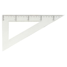 Cartabón transparente graduado, 25 cm, bisel