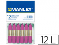 Ceras Manley lila Nº39 en estuche de 12 barritas