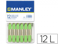 Ceras Manley verde amarillento Nº22 en estuche de 12 barritas