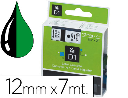  12 mm, negro / verde