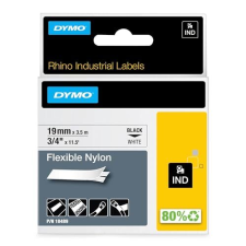 Cinta flexible Dymo Rhino de nailon blanca-negra 19 mm × 3.5 m