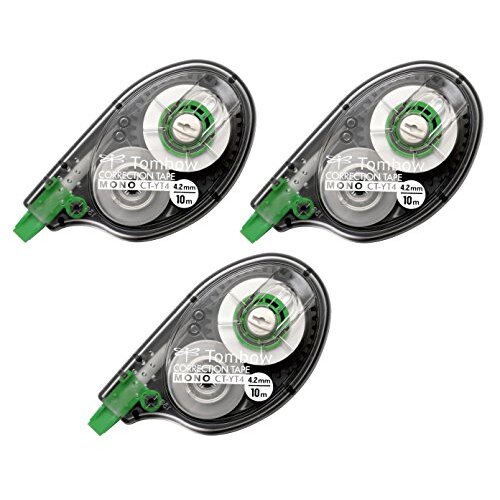 Lote 3 correctores de cinta lateral Tombow CT-YT4, 4.2 mm × 10 m Lote 3 correctores de cinta lateral Tombow CT-YT4, 4.2 mm × 10 m