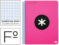 Cuaderno Antartik A4 cuadriculado con 80H de 100g rosa flúor