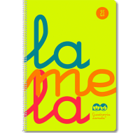 Cuaderno Lamela folio, tapa plástico, cuadrovía 2.5 mm, amarillo