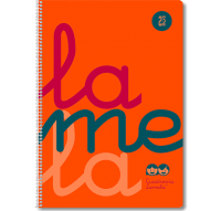 Cuaderno Lamela folio, tapa plástico, cuadrovía 2.5 mm, naranja