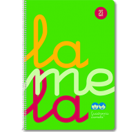 Cuaderno Lamela folio, tapa plástico, cuadrovía 3 mm, verde