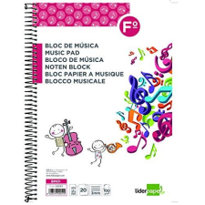 Cuaderno música pentagrama 3 mm folio 20 h.