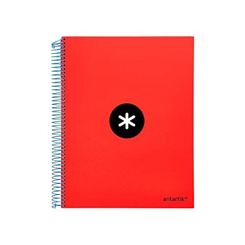 Cuaderno Antartik con cuatro taladros A4, 120h, 100g, cuadro5mm, 5bandas, color rojo Cuaderno Antartik con cuatro taladros A4, 120h, 100g, cuadro5mm, 5bandas, color rojo