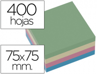 Cubo 400h notas adhesivas 75x75 en colores pastel