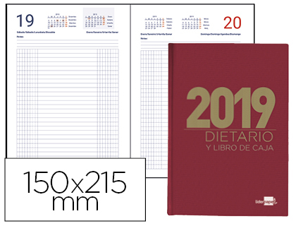 Dietario 2019 en tamaño cuarto Liderpapel