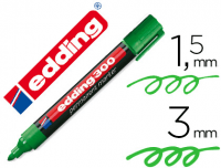 Edding 300, marcador permanente, punta redonda, 1-5 mm, color verde