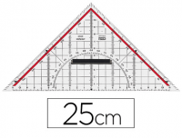 Escuadra geometría de plexiglás transparente M+R 25 cm