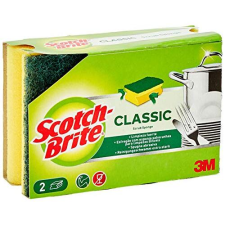 Estropajos con esponja, Scotch Brite fibra verde, paquete 3x2 unidades