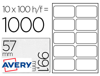 Etiquetas Avery blancas para tarjeta de visita 99,1x57 (1000 ud)