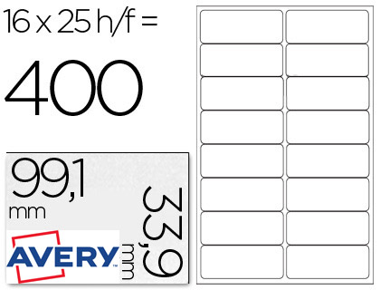Etiquetas Avery para direcciones, transparentes 99.1x33.9 mm