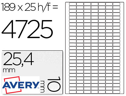Etiquetas Avery Removibles 25.4x10 mm
