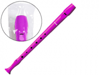 Flauta dulce hohner 9508 rosa con funda verde y transparente