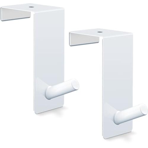 Ganchos para puertas para bloc rotafolios, acero lacado en blanco, 45 mm, 2 unidades Ganchos para puertas para bloc rotafolios, acero lacado en blanco, 45 mm, 2 unidades