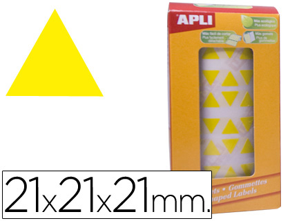  triángulos 21 mm, amarillo