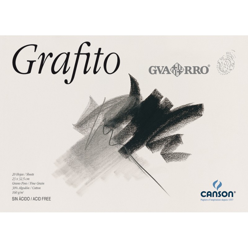Guarro Grafito bloc de dibujo A4+ con 20 hojas de 160 g/m² (Canson 040-0733)