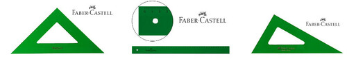 Escuadra cartabon y regla Faber-Castell