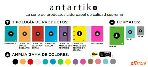 Gama de cuadernos Antartik para el colegio