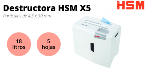 Destructora de papel compacta HSM Shredstar X5