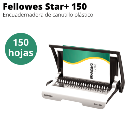 Encuadernadora canutillo plástico Fellowes Star 150+