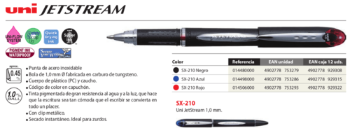 Bolígrafo uni-ball SX-210 JetStream