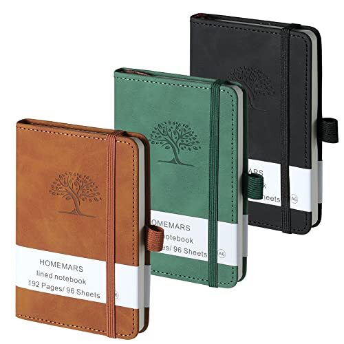 Juego 3 diarios de viaje, libretas A6, piel vegana, 96 h. Juego 3 diarios de viaje, libretas A6, piel vegana, 96 h.